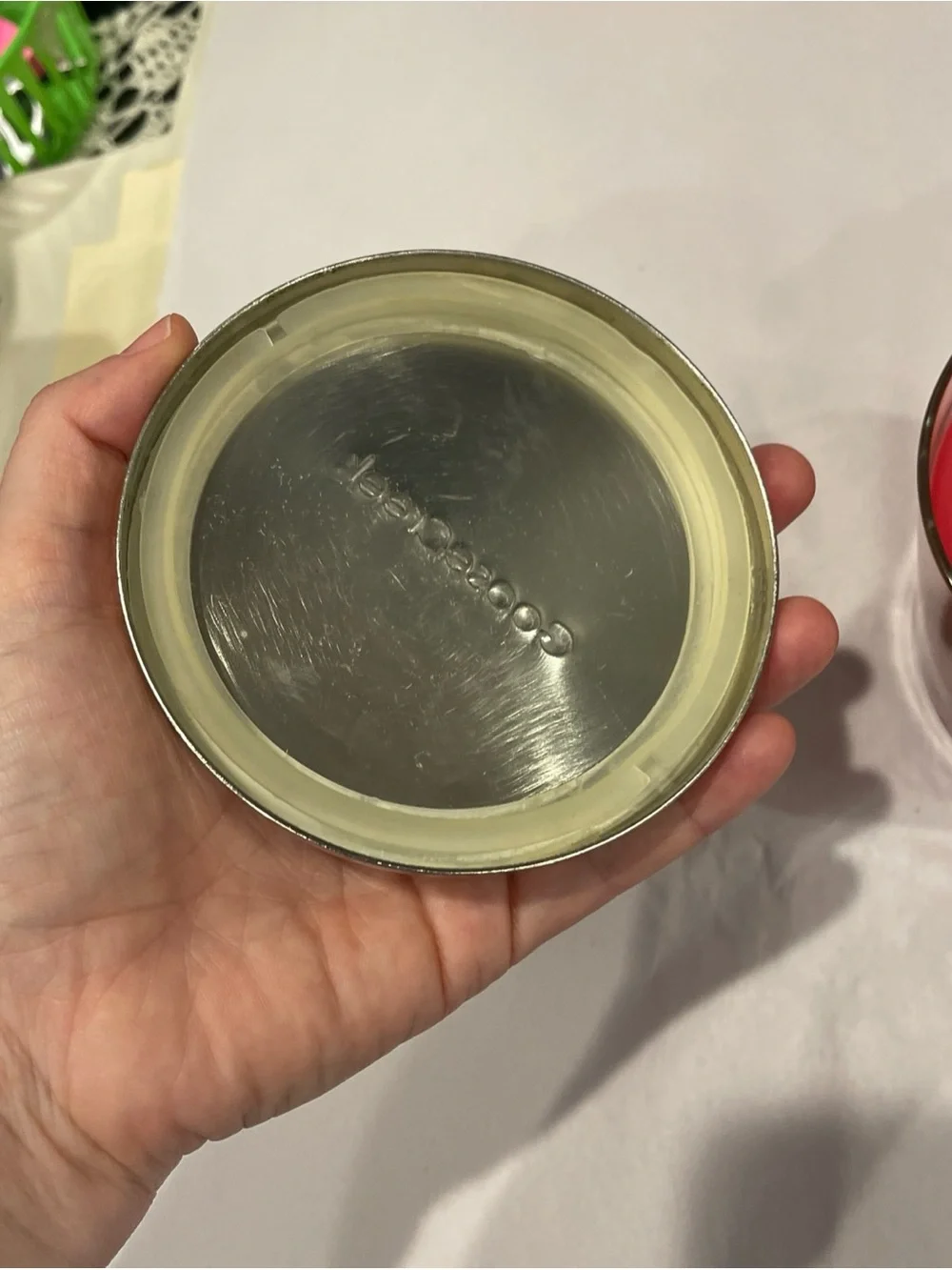 Goose Creek Apple Cider Ice Cream Scented Candle Red Jar with Silver Lid 14.5oz